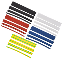 TTU set 2/1, 4/2, 6/3, 8/4 yellow-green, blue, red, black, white 20x8 cm/pack. IEK