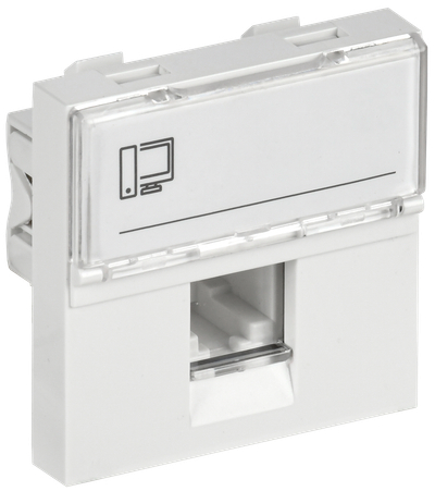 Розетка компьютерная РКИ-20-00-П RJ-45 UTP кат.5e (на 2 модуля) ПРАЙМЕР белая IEK