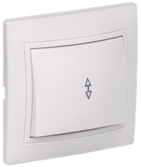 KVARTA Выключатель 1-клавишный проходной 10А ВСп10-1-0-КБ белый GENERICA
