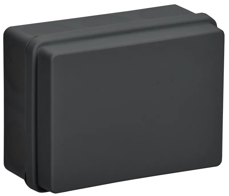 Коробка распаячная двухкомпонентная КМ42441 для открытой проводки безгалогенная (HF) 150х110х70мм IP67 10 вводов черная IEK