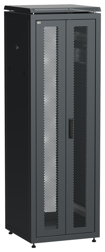 ITK LINEA N Шкаф сетевой 19" 38U 600х600мм двери передняя перфорированная задняя двустворчатая перфорированная черный