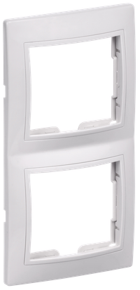 KVARTA Рамка 2-местная вертикальная РВ-2-КБ белый GENERICA