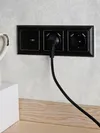 BRITE Socket 1gang grounded with protective shutters 16A with USB A+A 5V 3.1A RUSH10-2-BRCH black IEK6