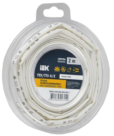 Heat shrink tubing TTU ng-LS 4/2 white (2m/pack) IEK
