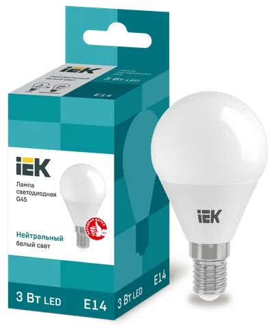 LED lamp G45 ball 3W 230V 4000K E14 IEK is intended for use in lighting devices for external and internal lighting of industrial, commercial and domestic facilities.

Complies with the requirements of the Technical Regulations of the Customs Union TR TS 004/2011, TR TS 020/2011, IEC 62560, Decree of the Government of the Russian Federation of November 10, 2017 No. 1356.