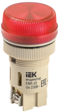 Лампа ENR-22 сигнальная d22мм красный неон/240В цилиндр IEK