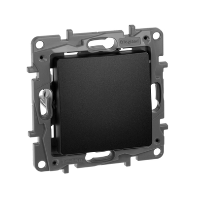 ETIKA Выключатель 1-клавишный схема 1 10АХ безвинтовые зажимы антрацит