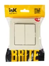 BRITE Switch 2-gang 10A assy VSR10-2-0-BrKr beige IEK5