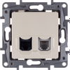 ETIKA Розетка двойная RJ11+RJ45 кат.5E UTP слоновая кость1