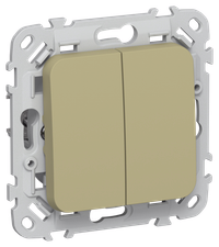 FLITE Выключатель 2-клавишный 10А ВС12-1-0-ФлО оливковый IEK