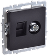 BRITE Розетка двойная TV+RJ45 кат.5E РТВ/РК12-БрЧ черный IEK0