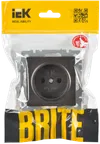 BRITE Single socket without earthing with protective shutters 10A RSsh10-2-BrTB dark bronze IEK1