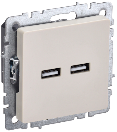 BRITE Розетка USB A+A 5В 3,1А РЮ10-1-БрКр бежевый IEK