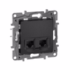 ETIKA Розетка компьютерная двойная RJ45 категория 5Е UTP антрацит0