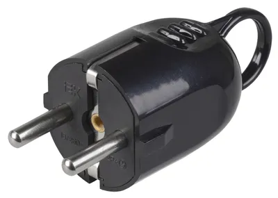 VPu12-02-ST Plug dismountable angled with grounding contact with a ring 16A black