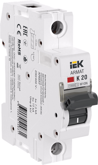 ARMAT Автоматический выключатель M10N 1P K 20А IEK