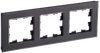 BRITE Рамка 3-местная РУ-3-2-Бр стекло черный матовый IEK0