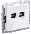 BRITE Розетка двойная RJ11+RJ45 кат.5E РК/Т12-БрБ белый IEK0