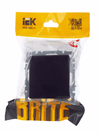 BRITE Розетка 1-местная с заземлением с защитными шторками и крышкой 16А IP44 РСбш10-3-44-БрЧ черный IEK2