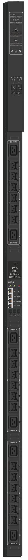 ITK ADMIN PDU с мониторингом PV1212 1Ф 32А 18С13 6С19 кабель 3м IEC603090