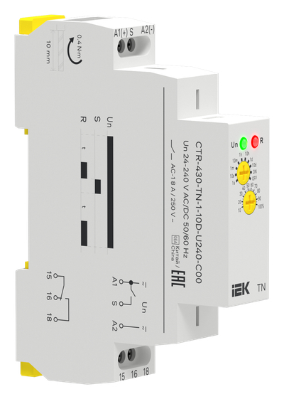 Реле задержки включения TN 1 контакт 24-240В AC/DC IEK