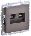 BRITE Розетка двойная RJ11+RJ45 кат.5E РК/Т12-БрТБ темная бронза IEK0