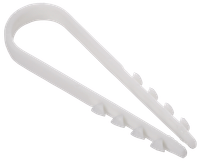 Дюбель-хомут 11х18мм для круглого кабеля нейлон белый (100шт/упак) GENERICA