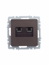 BRITE Розетка компьютерная двойная RJ45 кат.5E РК10-2-БрТБ темная бронза IEK1