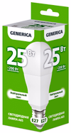 Лампа светодиодная A65 груша 25Вт 230В 4000К E27 GENERICA1