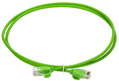 ITK Коммутационный шнур кат.6 UTP LSZH 3м slim колпачок с язычком зеленый