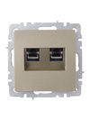BRITE Розетка двойная RJ11+RJ45 кат.5E РК/Т12-БрШ шампань IEK1