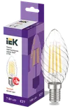 Лампа светодиодная CT35 свеча витая прозрачная 7Вт 230В 3000К E27 серия 360° IEK0