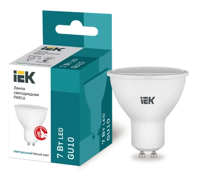 LED lamp PAR16 soffit 7W 230V 4000K GU10 IEK is intended for use in lighting devices for external and internal lighting of industrial, commercial and domestic facilities.

Complies with the requirements of the Technical Regulations of the Customs Union TR TS 004/2011, TR TS 020/2011, IEC 62560, Decree of the Government of the Russian Federation of November 10, 2017 No. 1356.