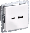 BRITE Розетка USB A+C 18Вт РЮ11-1-БрБ белый IEK0