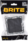BRITE Выключатель 2-клавишный перекрестный 10А ВС10-2-3-БрГ графит IEK1