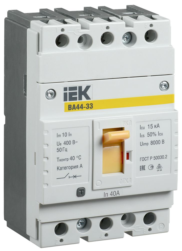 Выключатель автоматический ВА44-33 3Р 40А 15кА IEK
