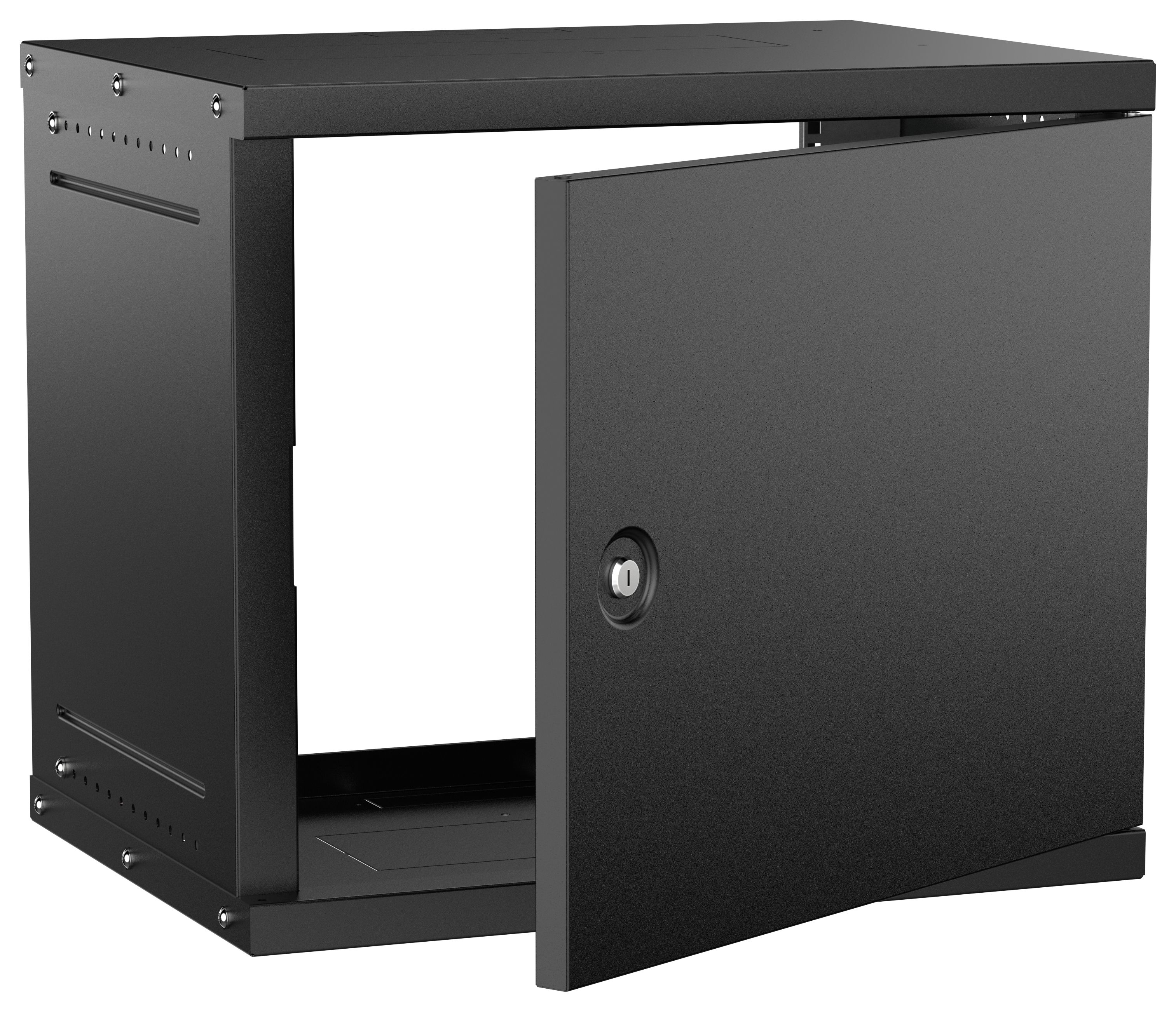 Шкаф настенный 9U 600х450мм металическая дверь черный GENERICA (LWE5-09U64-MF-G)