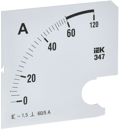 Шкала сменная для амперметра Э47 60/5А класс точности 1,5 96х96мм IEK