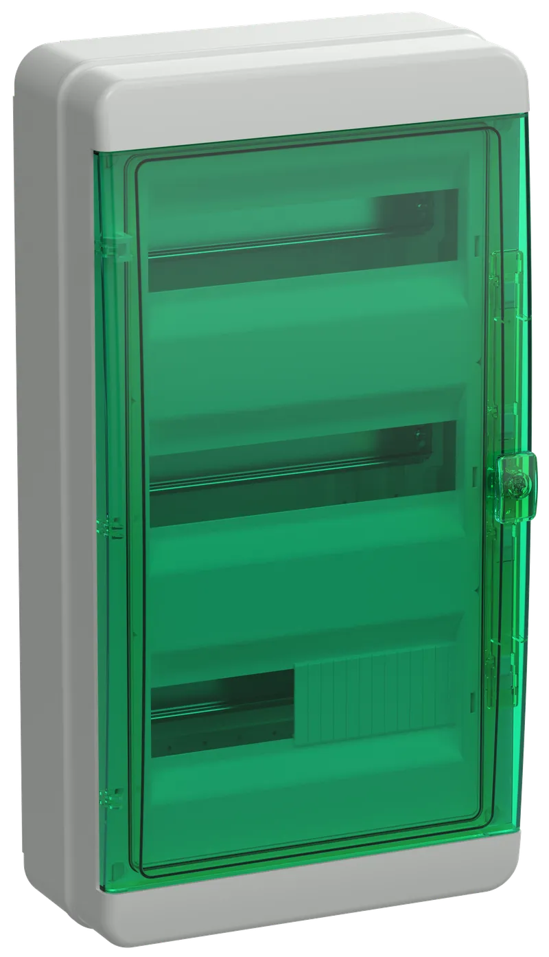 TEKFOR Корпус пластиковый КМПн-36 IP65 зеленая прозрачная дверь IEK