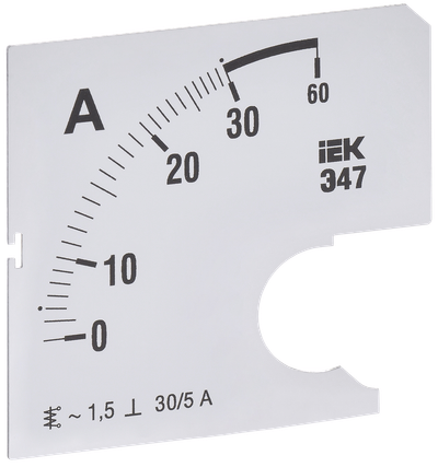 Replaceable scale for ammeter E47 30/5A accuracy class 1.5 72x72mm IEK