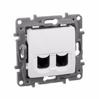 ETIKA Розетка компьютерная двойная RJ45 категория 5Е UTP белый