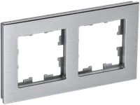 BRITE Frame 2-gang RU-2-1-BrA metal aluminum IEK