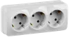 RS23-3-XB Triple socket with grounding contact 16A with opening installation GLORY (white) IEK0