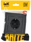 BRITE 1-gang earthed socket with protective shutters 16A, complete PCP14-1-0-BrG graphite IEK1