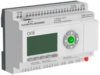 Micro PLC ONI. Expandable version. With built-in screen. 16 discrete inputs (4 as 0-20mA, 8 as 0-10V, 4 up to 60kHz), 2 transistor outputs up to 10kHz, 8 relay outputs. RTC. SD card. 2xRS485. ethernet. 2G/4G/GSM. Email. Supply voltage 24V DC
