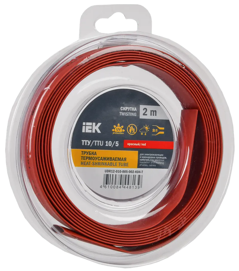Heat shrink tubing TTU ng-LS 10/5 red (2m/pack) IEK