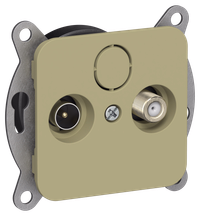 FLITE Розетка 2-местная TV+SAT экранированная проходная РТВс-2-1-2-ФлО оливковый IEK