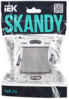 SKANDY Выключатель 2-клавишный с индикацией 10А SK-V09N металл никель IEK1