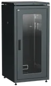ITK LINEA N Шкаф сетевой 19" 24U 600х600мм стеклянная передняя дверь черный0