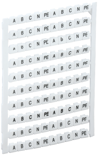 Маркеры для КВИ-4/16мм2 с символами "A, B, C, N, PE" IEK
